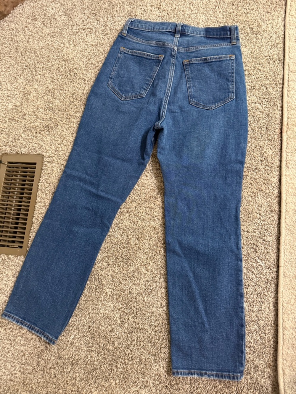 Abercrombie & Fitch Dark Blue Distressed Ankle Jeans - Picture 3 of 3